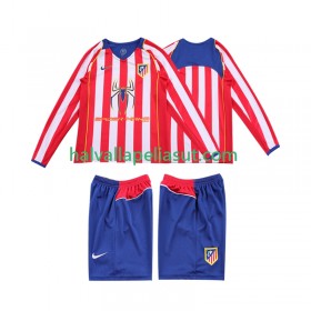 Jalkapallo Pelipaidat/Peliasut Atlético Madrid 2004 Retro Lasten Kotipaita 2005 Pitkähihainen